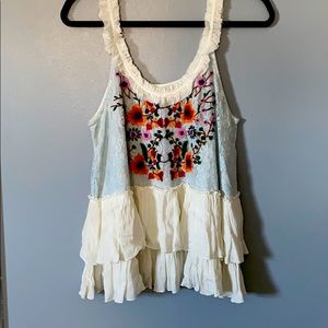 Embroidery babydoll top